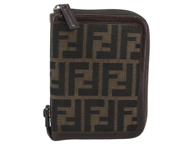 FENDI Zucca Canvas Day Planner Cover Brown Black Auth 181513A - view 13
