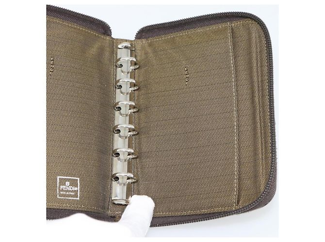 FENDI Zucca Canvas Day Planner Cover Brown Black Auth 181513A - view 18