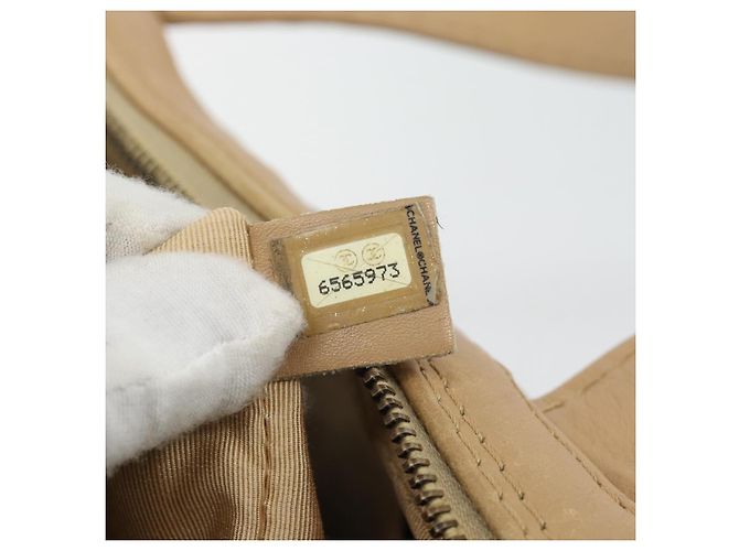 CHANEL Wild Stitch Tote Bag Leder Beige CC Auth 180632 - Ansicht 12