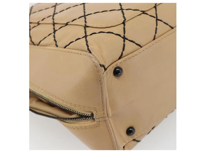 CHANEL Wild Stitch Tote Bag Leder Beige CC Auth 180632 - Ansicht 17
