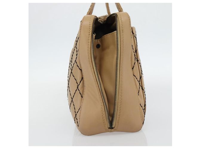 CHANEL Wild Stitch Tote Bag Leder Beige CC Auth 180632 - Ansicht 4