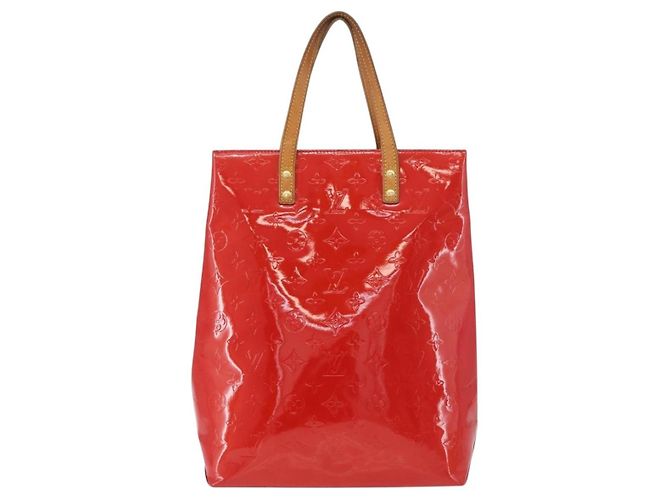 LOUIS VUITTON Bolso Monogram Vernis Reade MM Rojo Rouge M91086 LV Auth BA12808 Roja - vista 13