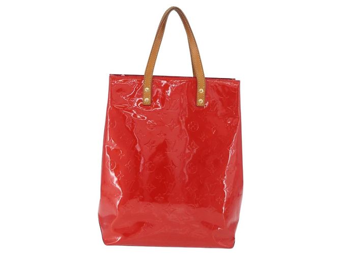 LOUIS VUITTON Bolso Monogram Vernis Reade MM Rojo Rouge M91086 LV Auth BA12808 Roja - vista 2