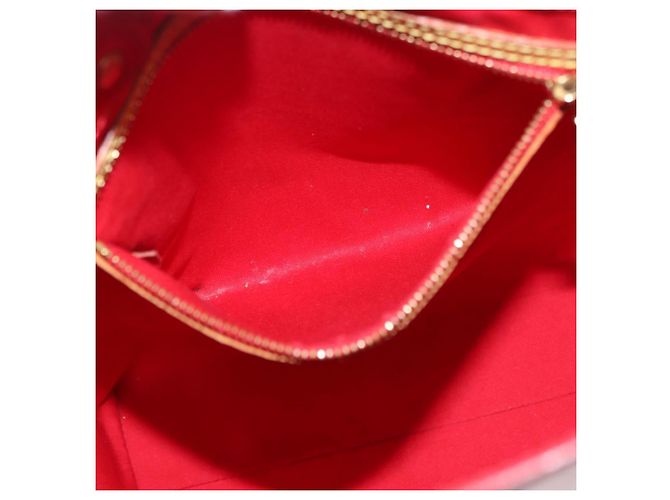 LOUIS VUITTON Bolso Monogram Vernis Reade MM Rojo Rouge M91086 LV Auth BA12808 Roja - vista 22