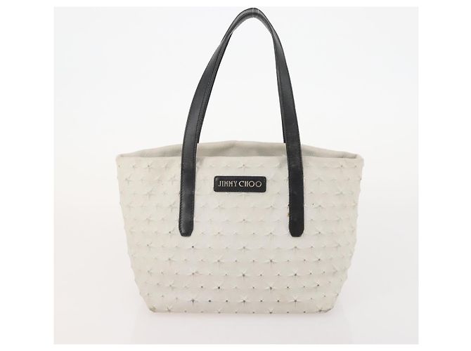 Borsa Jimmy Choo in Pelle 2 Set Nero Bianco Auth BA12856 - vista 10