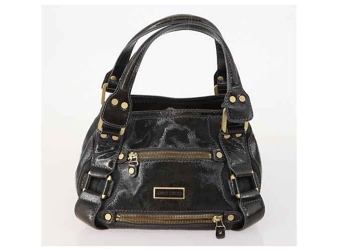 Borsa Jimmy Choo in Pelle 2 Set Nero Bianco Auth BA12856 - vista 2