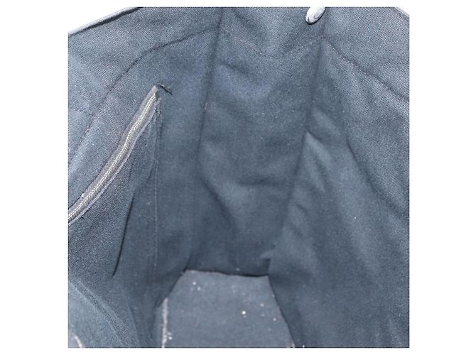 Hermès HERMES Fourre Tout MM Tote Bag cotone Nero Argento Auth BA12637 - vista 18