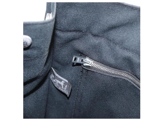 Hermès HERMES Fourre Tout MM Tote Bag cotone Nero Argento Auth BA12637 - vista 20