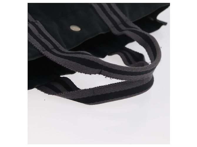 Hermès HERMES Fourre Tout MM Tote Bag cotone Nero Argento Auth BA12637 - vista 7