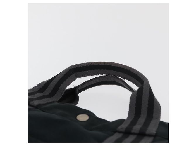 Hermès HERMES Fourre Tout MM Tote Bag cotone Nero Argento Auth BA12637 - vista 8