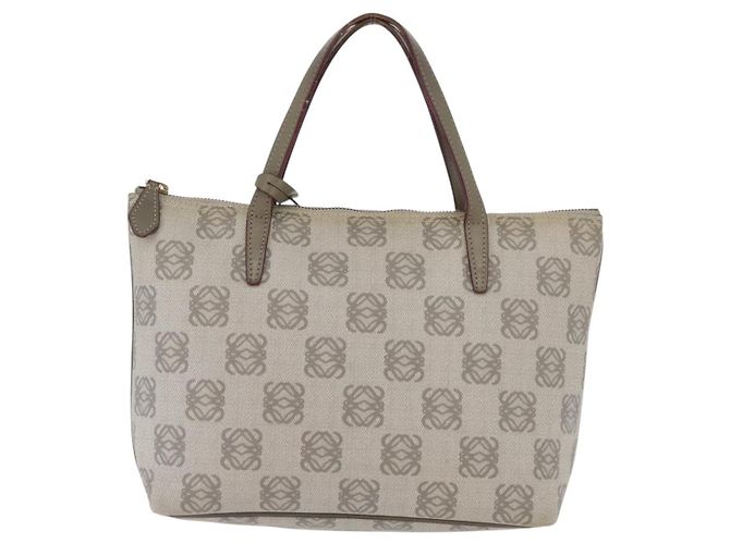 Borsa LOEWE Anagram in PVC Oro Grigio Auth bs35243 Marrone D'oro - vista 13