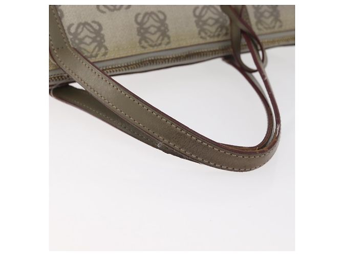 Borsa LOEWE Anagram in PVC Oro Grigio Auth bs35243 Marrone D'oro - vista 7