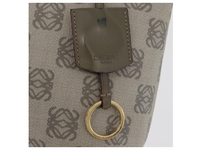 Borsa LOEWE Anagram in PVC Oro Grigio Auth bs35243 Marrone D'oro - vista 9