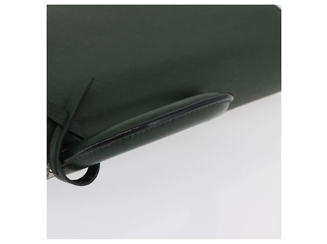 Borsa Business BURBERRY in pelle verde argento Auth BA12730 - vista 7