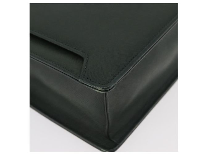 Borsa Business BURBERRY in pelle verde argento Auth BA12730 - vista 9