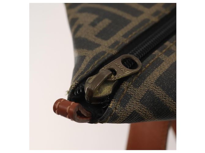 FENDI Bolsa Boston em Lona Zucca PVC Preto Marrom Autêntica 178375 - vista 10