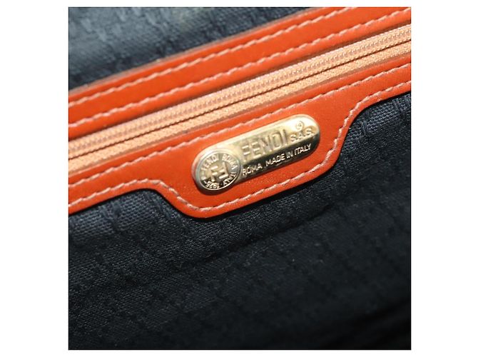 FENDI Bolsa Boston em Lona Zucca PVC Preto Marrom Autêntica 178375 - vista 11