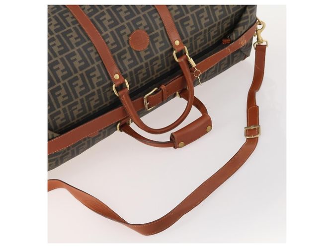 FENDI Bolsa Boston em Lona Zucca PVC Preto Marrom Autêntica 178375 - vista 7