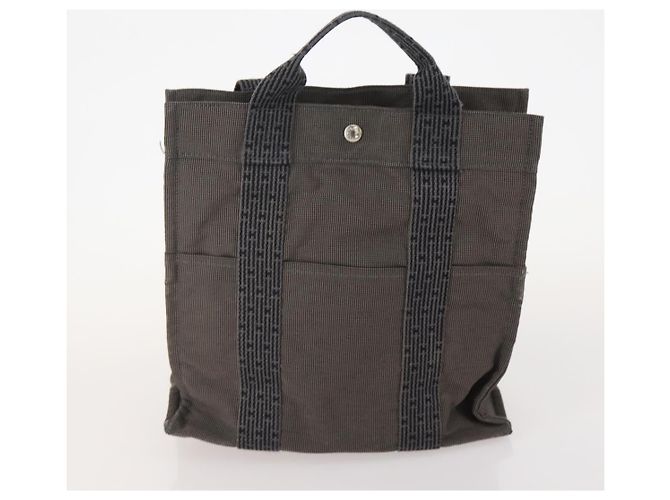 Hermès Borsa HERMES Canvas 2 Set Rosso Grigio Auth BA12669 Marrone - vista 2