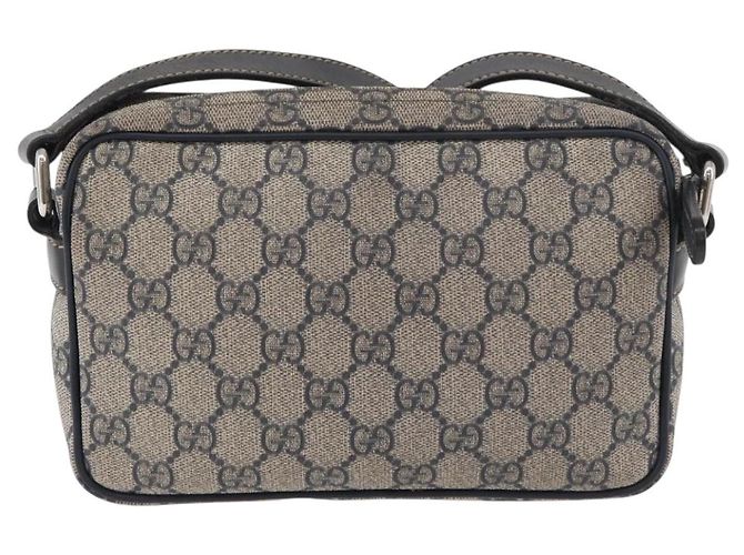 Borsa a tracolla GUCCI GG Supreme PVC Blu navy Argento 201447 Auth 181305 - vista 2