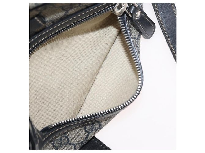 Borsa a tracolla GUCCI GG Supreme PVC Blu navy Argento 201447 Auth 181305 - vista 23