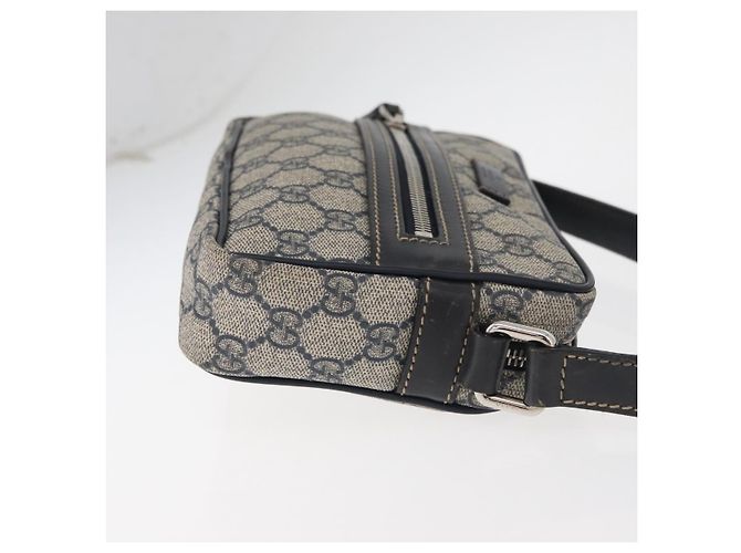 Borsa a tracolla GUCCI GG Supreme PVC Blu navy Argento 201447 Auth 181305 - vista 3