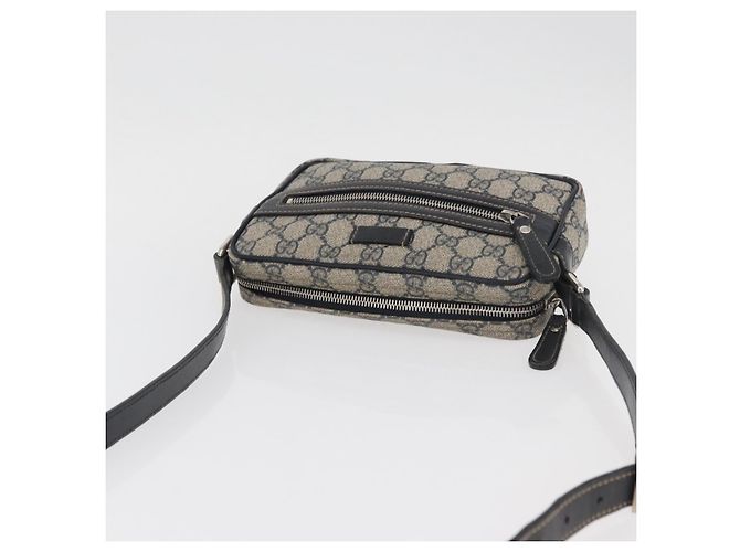 Borsa a tracolla GUCCI GG Supreme PVC Blu navy Argento 201447 Auth 181305 - vista 6