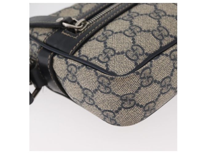 Borsa a tracolla GUCCI GG Supreme PVC Blu navy Argento 201447 Auth 181305 - vista 9