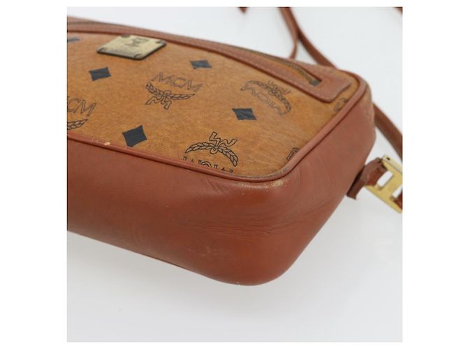Borsa a Spalla MCM Vicetos Logogram PVC Marrone Oro Auth 181257 D'oro - vista 14