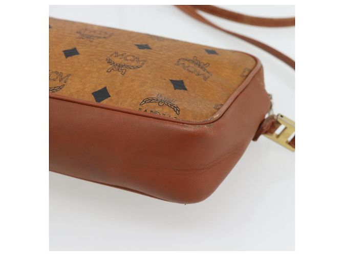 Borsa a Spalla MCM Vicetos Logogram PVC Marrone Oro Auth 181257 D'oro - vista 15