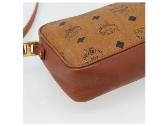 Borsa a Spalla MCM Vicetos Logogram PVC Marrone Oro Auth 181257 D'oro - vista 16