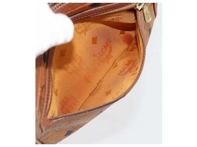 Borsa a Spalla MCM Vicetos Logogram PVC Marrone Oro Auth 181257 D'oro - vista 20