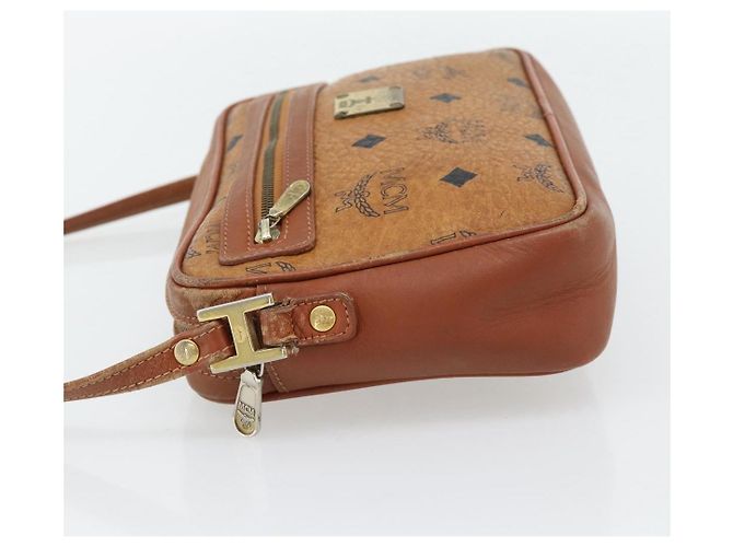Borsa a Spalla MCM Vicetos Logogram PVC Marrone Oro Auth 181257 D'oro - vista 3