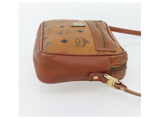 Borsa a Spalla MCM Vicetos Logogram PVC Marrone Oro Auth 181257 D'oro - vista 4