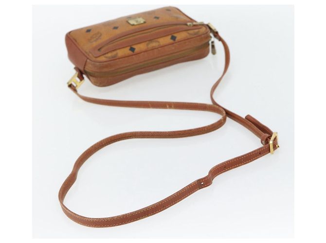 Borsa a Spalla MCM Vicetos Logogram PVC Marrone Oro Auth 181257 D'oro - vista 7