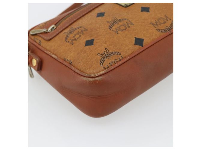 Borsa a Spalla MCM Vicetos Logogram PVC Marrone Oro Auth 181257 D'oro - vista 9