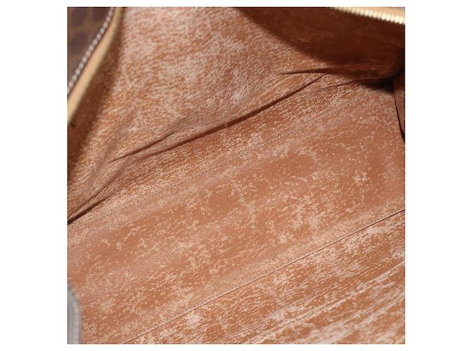 Céline Borsa Tote CELINE Macadam Canvas PVC Pelle Marrone Oro Auth 180849 D'oro - vista 11