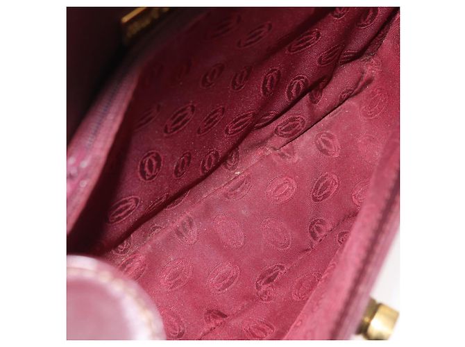 Borsa a Spalla CARTIER Must Line Pelle Bordeaux Oro Auth 179989 D'oro Bordò - vista 11