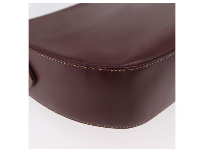 Borsa a Spalla CARTIER Must Line Pelle Bordeaux Oro Auth 179989 D'oro Bordò - vista 16