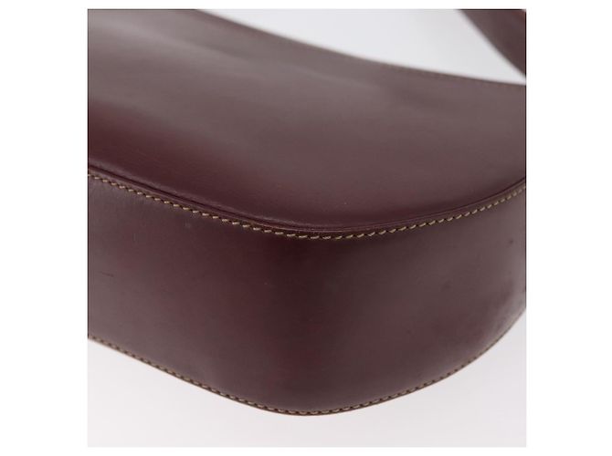 Borsa a Spalla CARTIER Must Line Pelle Bordeaux Oro Auth 179989 D'oro Bordò - vista 17