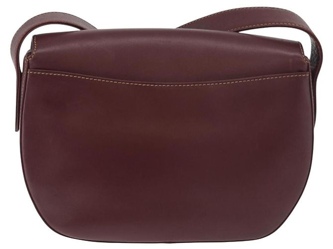 Borsa a Spalla CARTIER Must Line Pelle Bordeaux Oro Auth 179989 D'oro Bordò - vista 2