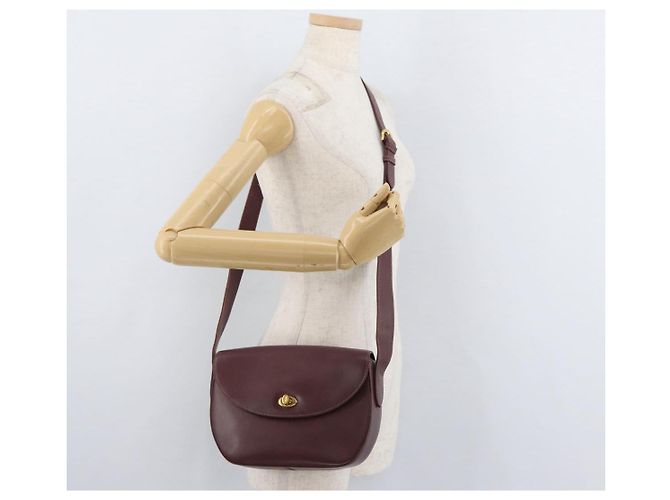 Borsa a Spalla CARTIER Must Line Pelle Bordeaux Oro Auth 179989 D'oro Bordò - vista 22