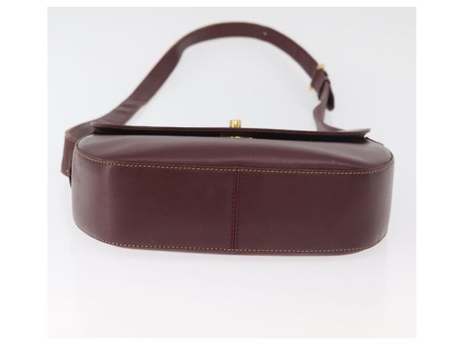 Borsa a Spalla CARTIER Must Line Pelle Bordeaux Oro Auth 179989 D'oro Bordò - vista 5