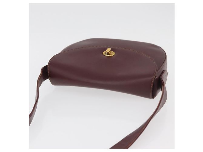 Borsa a Spalla CARTIER Must Line Pelle Bordeaux Oro Auth 179989 D'oro Bordò - vista 6