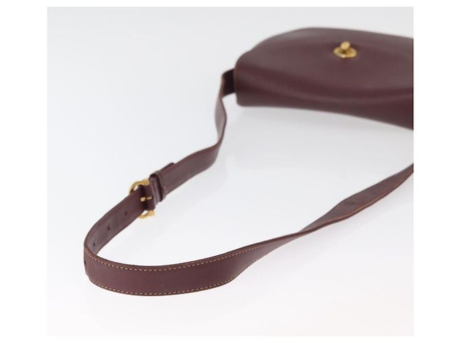 Borsa a Spalla CARTIER Must Line Pelle Bordeaux Oro Auth 179989 D'oro Bordò - vista 7