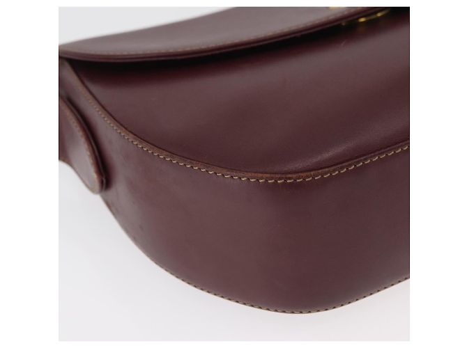 Borsa a Spalla CARTIER Must Line Pelle Bordeaux Oro Auth 179989 D'oro Bordò - vista 8
