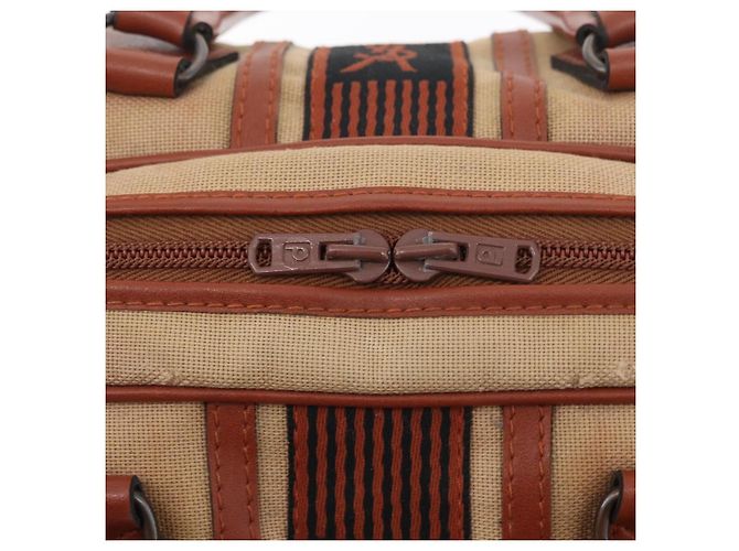 SAINT LAURENT Boston Bag Canvas Brown Auth BA12896 Marrone - vista 10