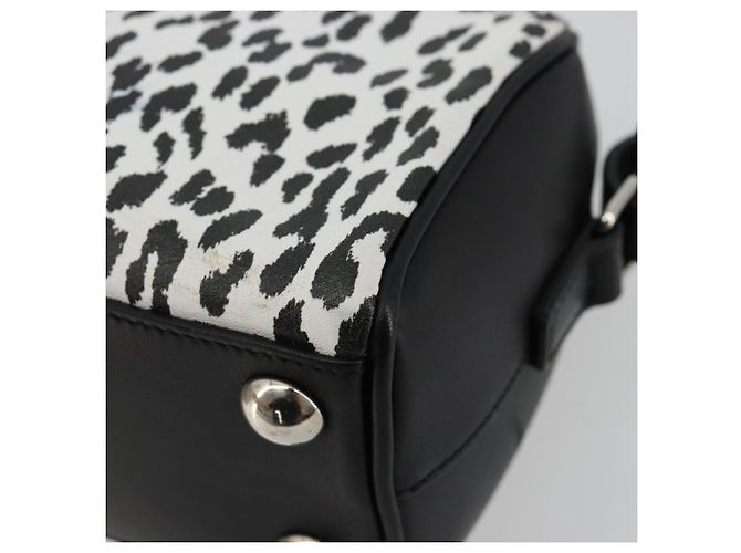 Borsa SAINT LAURENT Duffle Toy in pelle 2way Nero Argento Auth bs35119 - vista 16
