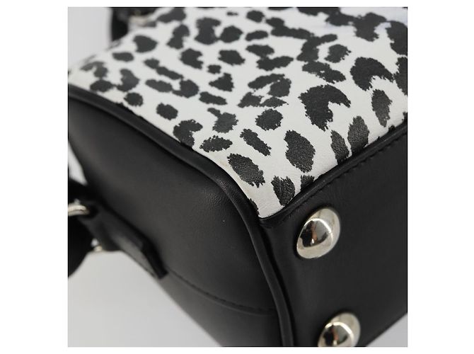 Borsa SAINT LAURENT Duffle Toy in pelle 2way Nero Argento Auth bs35119 - vista 17