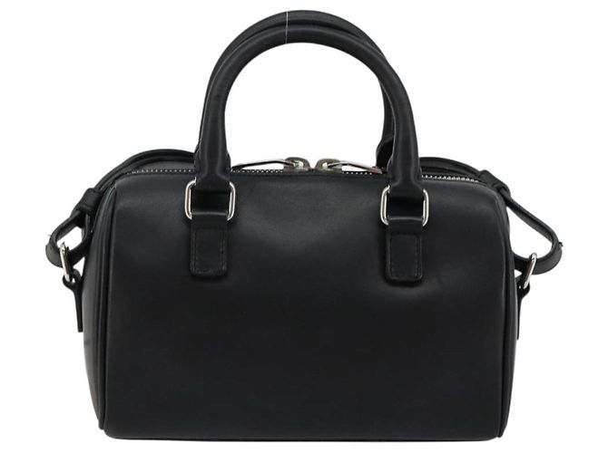 Borsa SAINT LAURENT Duffle Toy in pelle 2way Nero Argento Auth bs35119 - vista 2